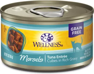 Wellness Grain Free Natural Tuna Morsels Recipe Wet Canned Cat Food wet cat food, canned cat food