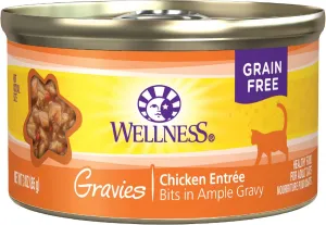 Wellness Natural Grain Free Gravies Chicken Dinner Canned Cat Food healthy cat food, premium dry cat food
