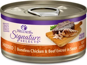 Wellness Signature Selects Grain Free Natural White Meat Chicken and Beef Entree in Sauce Wet Canned Cat Food grain free cat food, no grain dry cat food