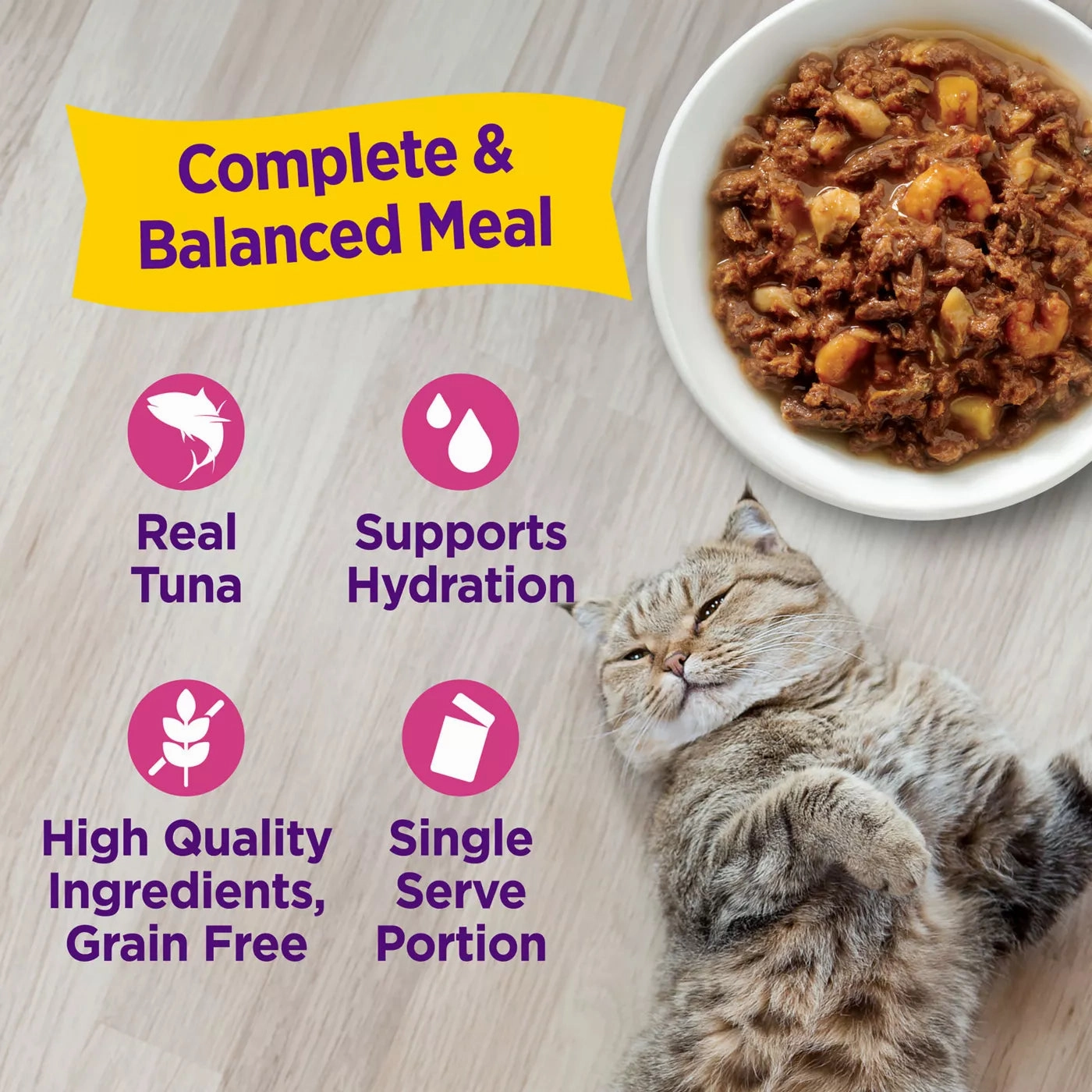 Wellness Appetizing Entrees Flaked Tuna, Mackerel & Shrimp Wet Cat Food Pouch