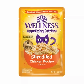 Wellness Appetizing Entrees Shredded Chicken Wet Cat Food Pouch healthy cat food, premium dry cat food