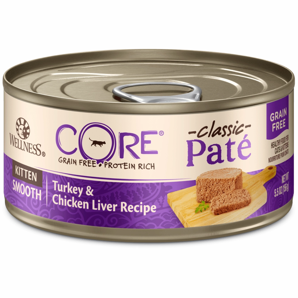 Wellness CORE Grain Free Natural Kitten Health Turkey and Chicken Smooth Pate Canned Cat Food