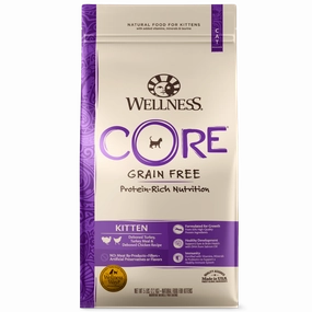 Wellness CORE Grain Free Natural Kitten Health Turkey, Turkey Meal and Chicken Recipe Dry Cat Food healthy cat food, premium dry cat food