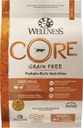 Wellness CORE Natural Grain Free Original Turkey, Chicken, Whitefish & Herring Recipe Dry Cat Food healthy cat food, premium dry cat food