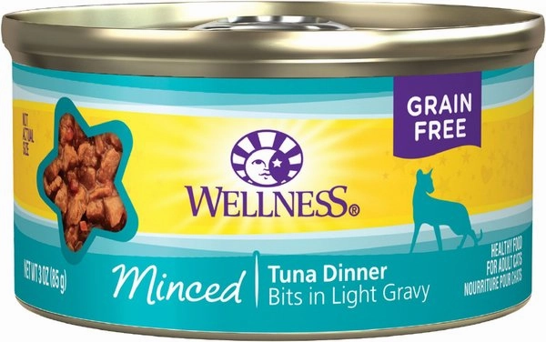 Wellness Grain Free Natural Minced Tuna Dinner Canned Cat Food healthy cat food, premium dry cat food