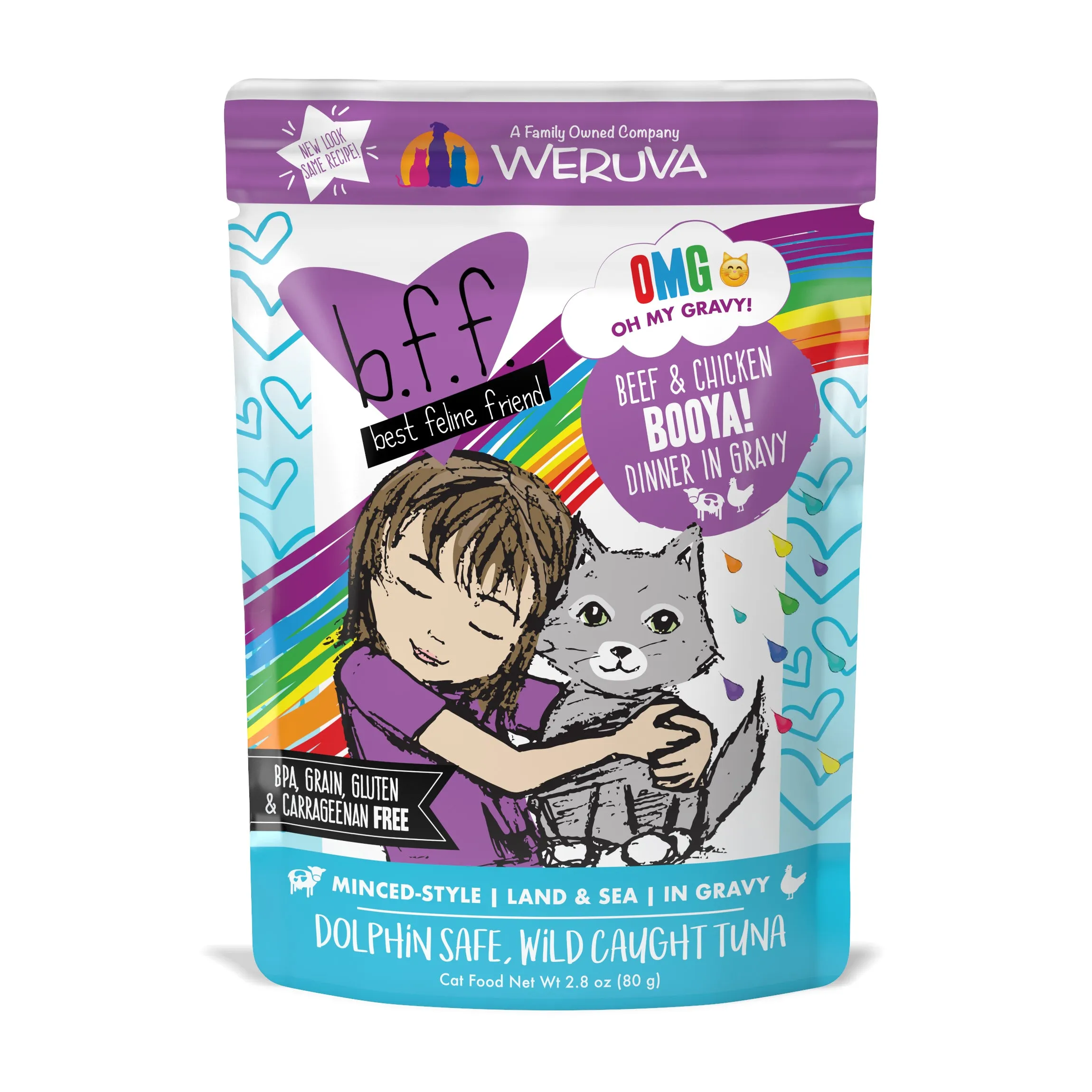 Weruva B.F.F. Oh My Gravy (OMG) Booya! 2.8oz dry cat food, cat kibble