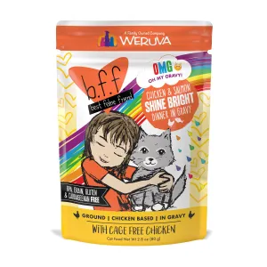 Weruva B.F.F. Oh My Gravy (OMG) Chicken & Salmon Shine Bright 2.8oz dry cat food, cat kibble