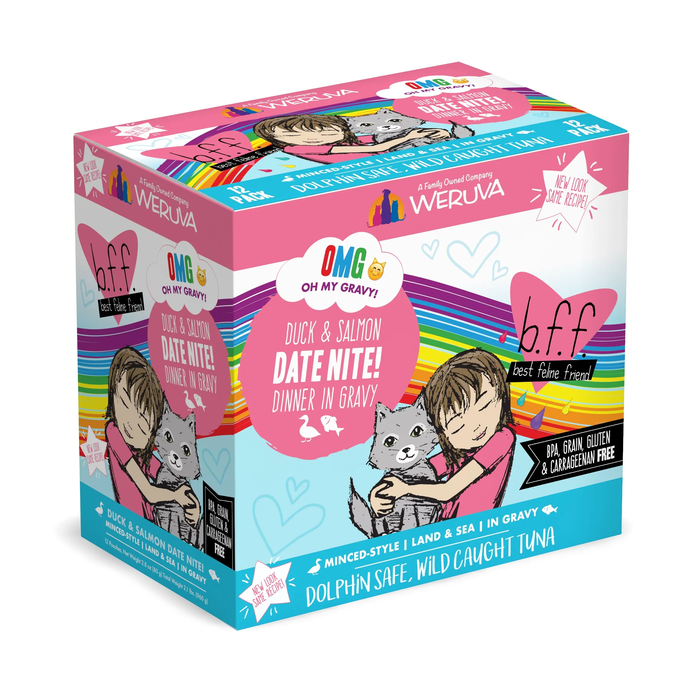 Weruva B.F.F. Oh My Gravy (OMG) Date Nite! 2.8oz dry cat food, cat kibble