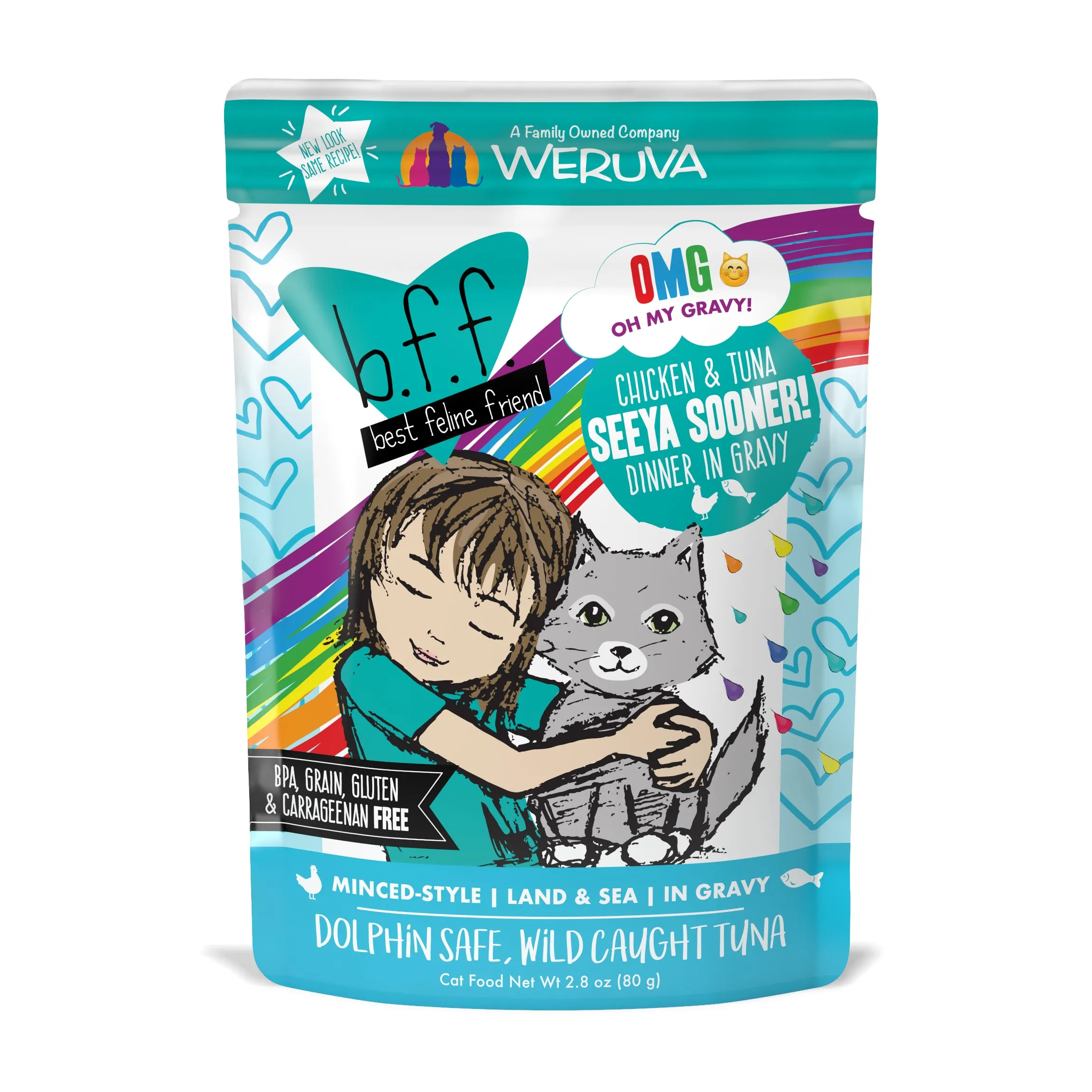Weruva B.F.F. Oh My Gravy (OMG) Seeya Sooner! 2.8oz dry cat food, cat kibble