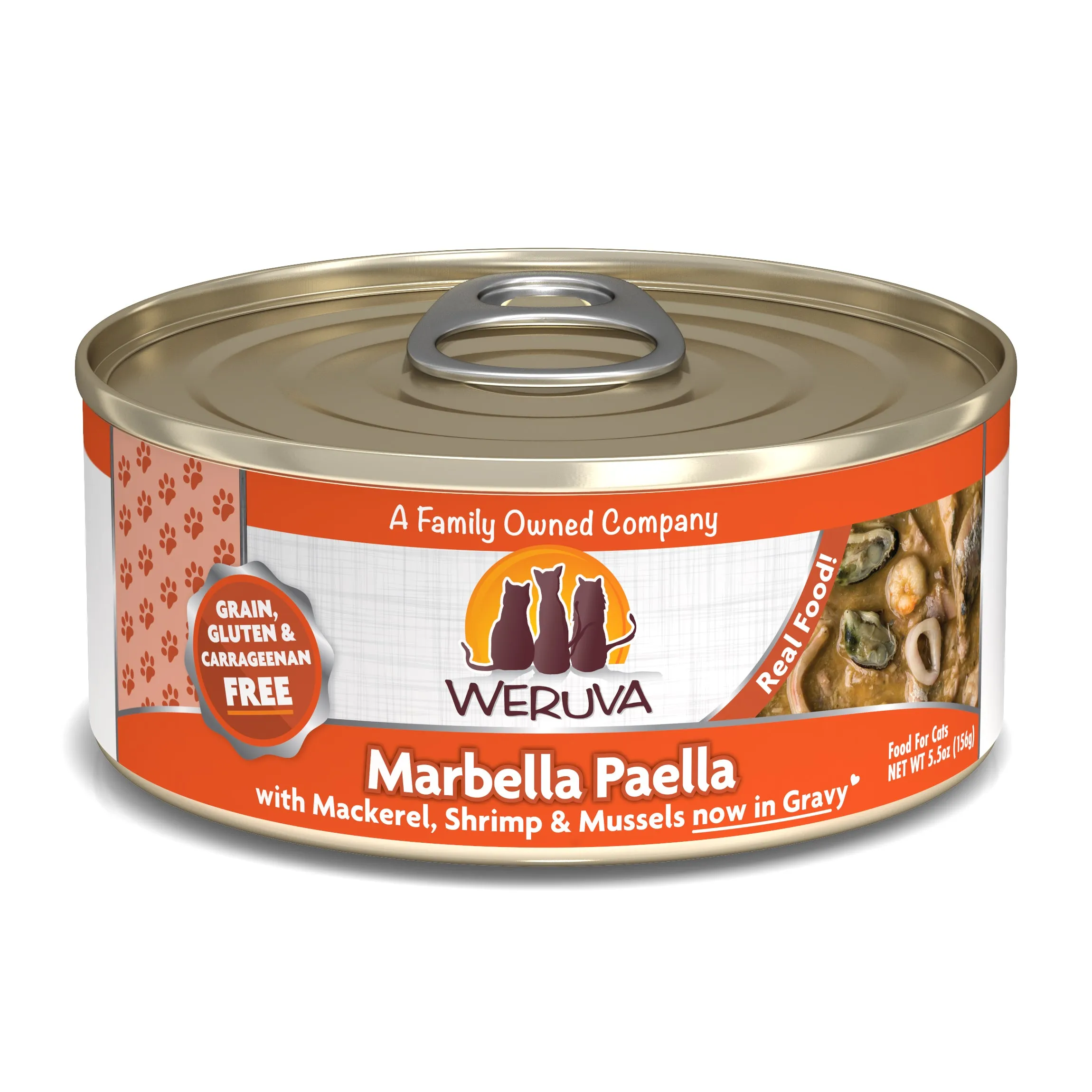 Weruva Cat Marbella Paella 5.5oz adult cat food, best cat food for adults
