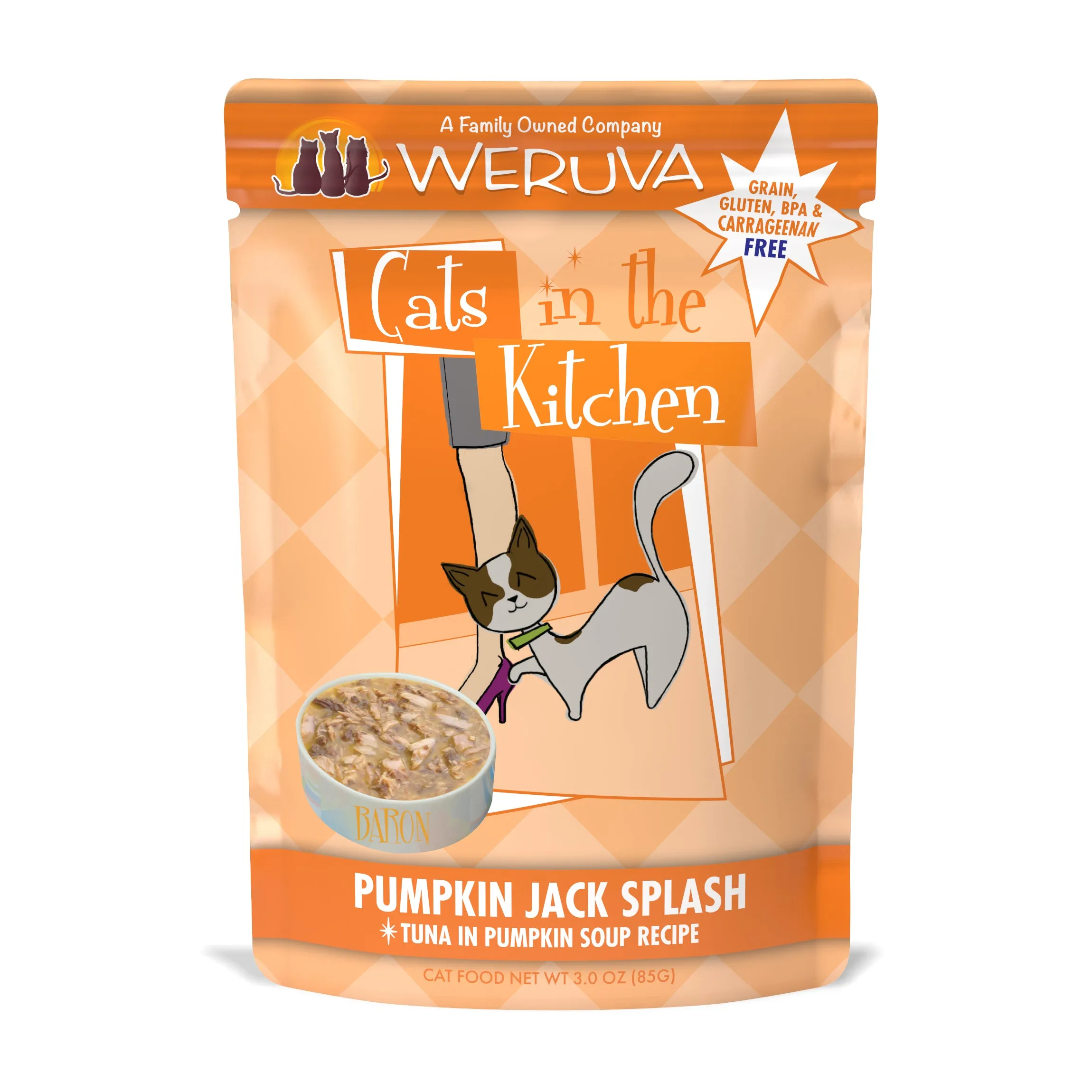 Weruva Cats in the Kitchen Pumpkin Jack Splash Pouch (3.0oz) dry cat food, cat kibble