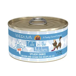 Weruva Cats in the Kitchen Splash Dance Chicken and Ocean Fish in Au Jus Canned Cat Food grain free cat food, no grain dry cat food