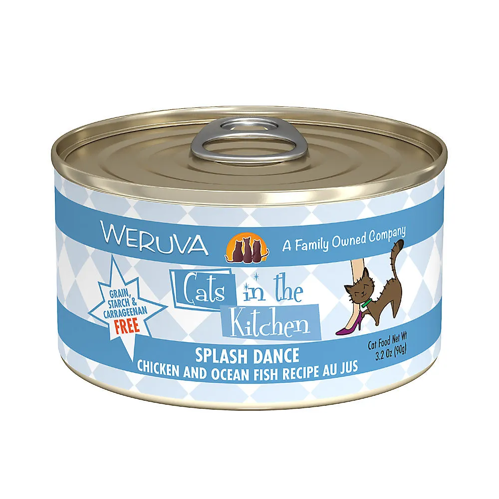 Weruva Cats in the Kitchen Splash Dance Chicken and Ocean Fish in Au Jus Canned Cat Food wet cat food, canned cat food