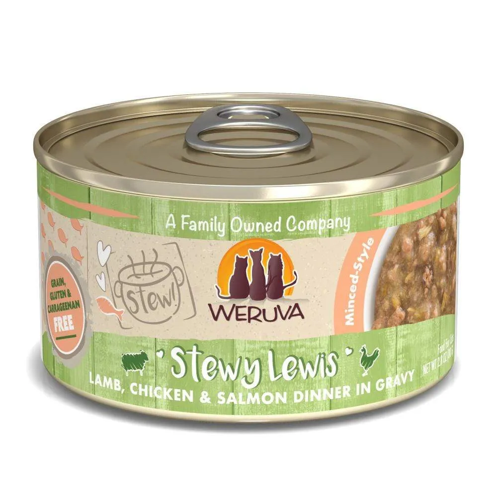 Weruva Classic Cat Stews! Stewy Lewis with Lamb Chicken & Salmon in Gravy Canned Cat Food healthy cat food, premium dry cat food