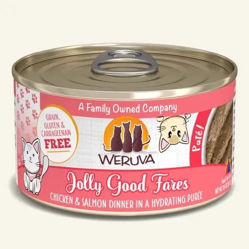 Weruva Jolly Good Fares Chicken & Salmon Dinner in Hyrating Puree Canned Cat Food healthy cat food, premium dry cat food