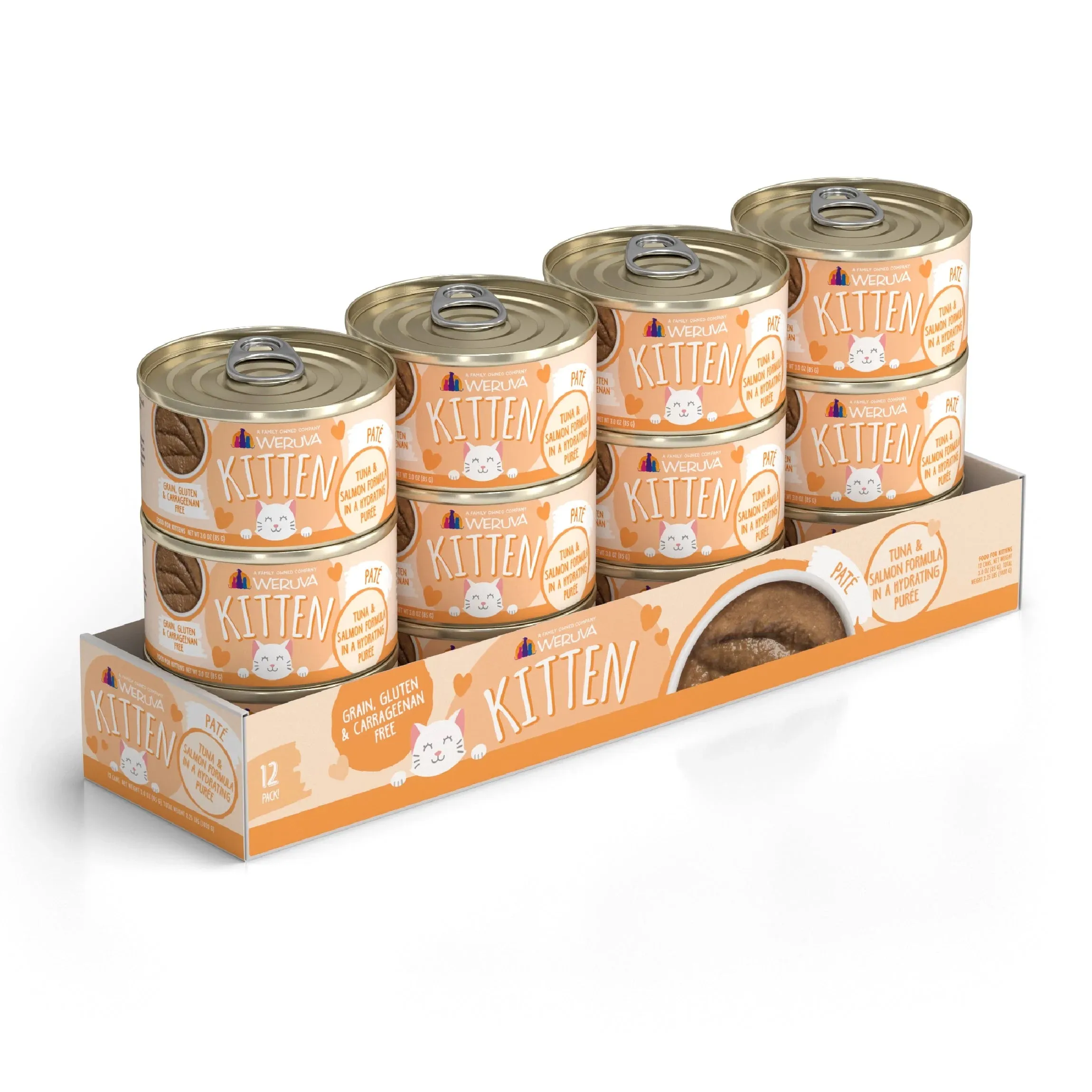 Weruva Kitten Tuna & Salmon Formula Tuna & Salmon in a Hydrating Pure kitten care supplies, kitten milk replacer