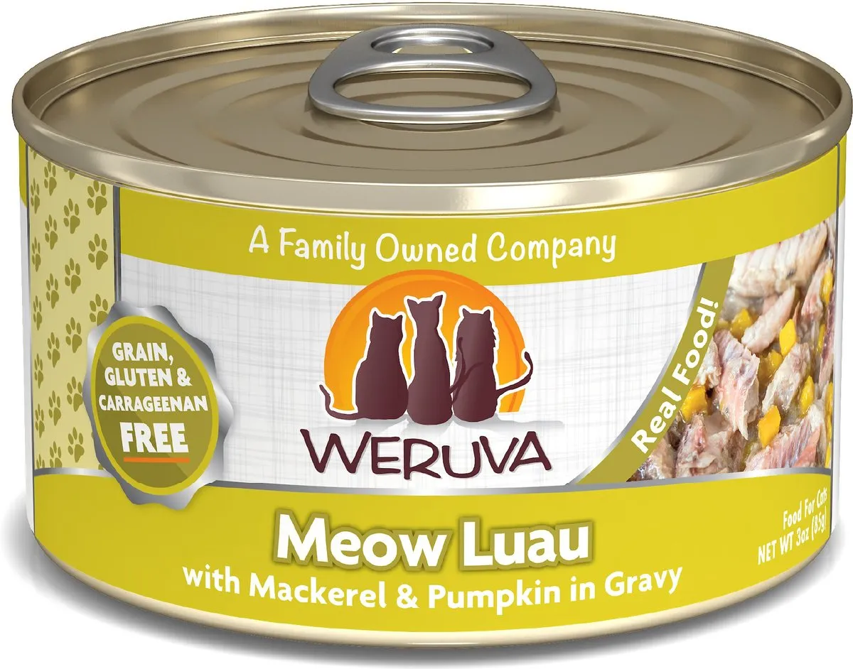 Weruva Meow Luau With Mackerel and Pumpkin Canned Cat Food grain free cat food, no grain dry cat food