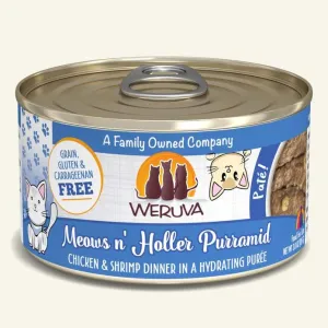 Weruva Meow N' Holler Purramid Chicken & Shrimp Dinner In A Hydrating Puree grain free cat food, no grain dry cat food