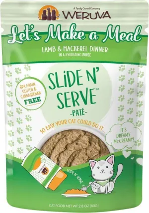 Weruva Slide N' Serve Grain Free Let's Make a Meal Lamb & Mackerel Dinner Wet Cat Food Pouch wet cat food, canned cat food