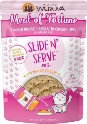 Weruva Slide N' Serve Grain Free Meal of Fortune Chicken Breast Dinner with Chicken Liver Wet Cat Food Pouch grain free cat food, no grain dry cat food