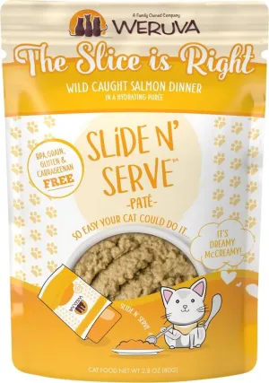 Weruva Slide N' Serve Grain Free The Slice is Right Wild Caught Salmon Dinner Wet Cat Food Pouch wet cat food, canned cat food