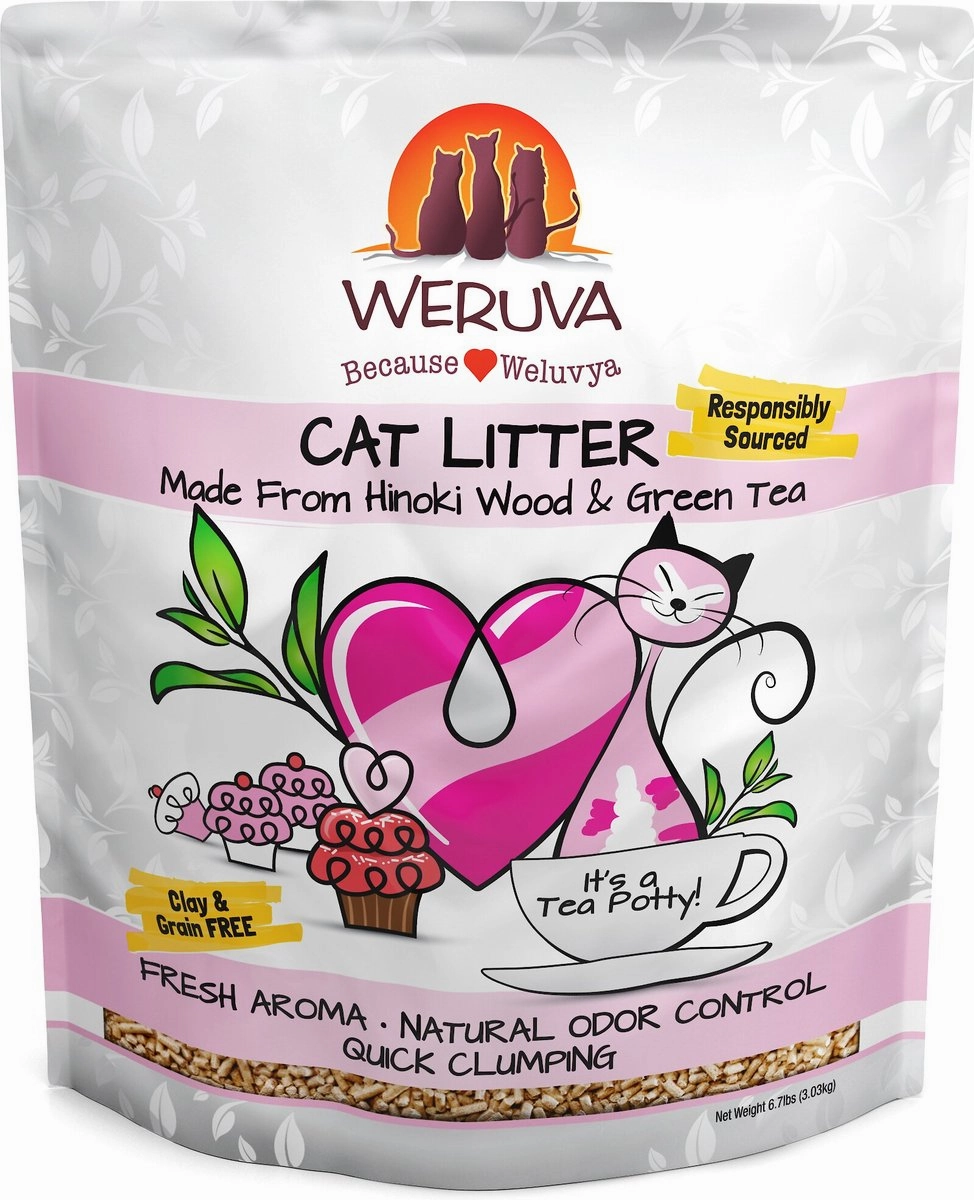 Weruva Cat Litter with Hinoki Wood & Green Tea clumping cat litter, odor control litter