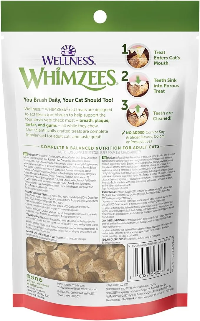 WHIMZEES Chicken and Salmon Cat Dental Treats