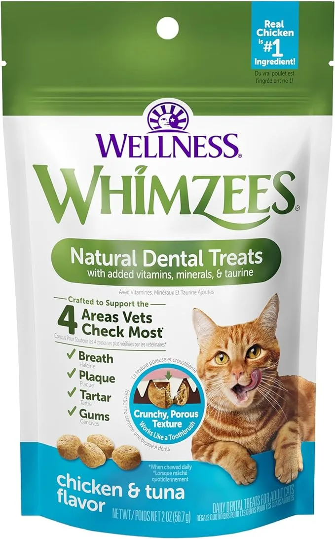 WHIMZEES Chicken and Tuna Cat Dental Treats dental cat treats, cat teeth cleaning