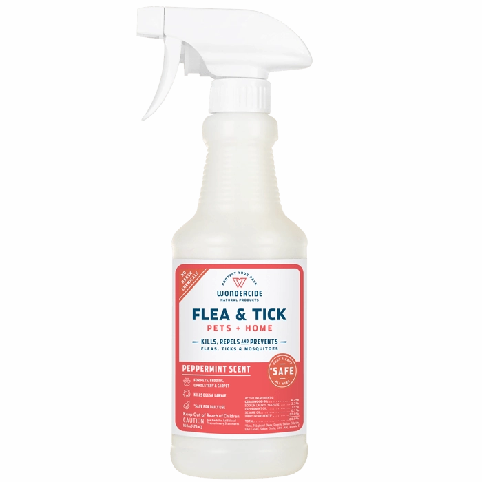 Wondercide Peppermint Flea and Tick Spray for Pets   Home