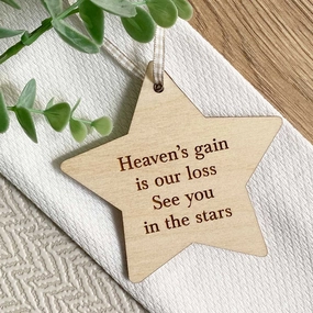 Wooden Memorial Star Hanging Decoration for Pets poultry halters,bird leash
