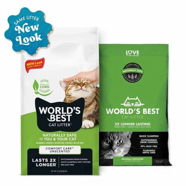 WORLD'S BEST Unscented Clumping Cat Litter, 28lb