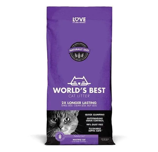 Worlds Best Cat Litter Lavender Scented Multiple Cat Clumping Formula Cat Litter clumping litter for cats, natural cat litter