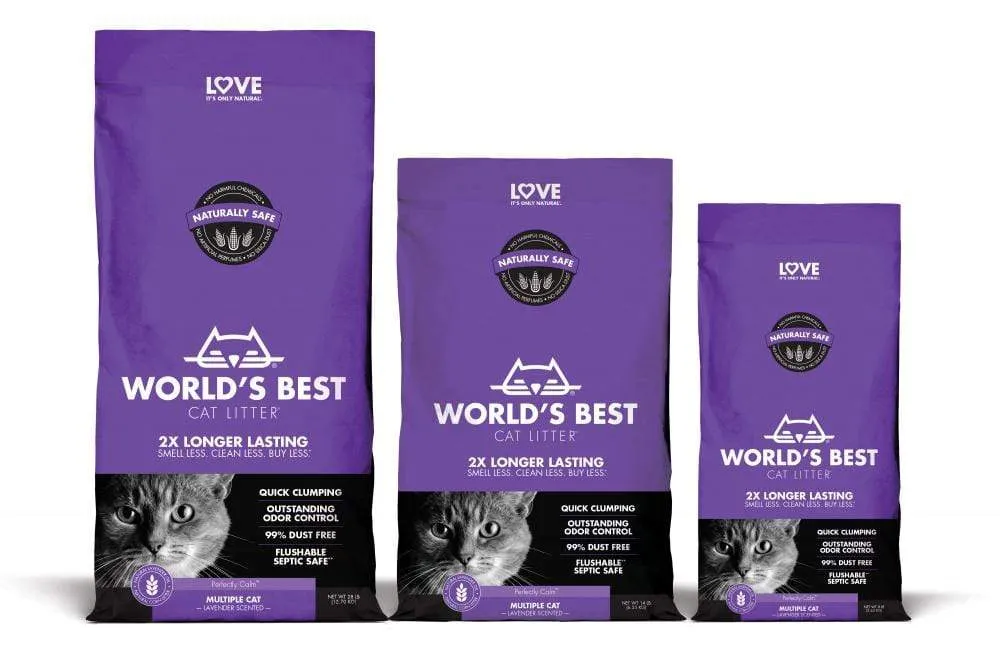 Worlds Best Cat Litter Lavender Scented Multiple Cat Clumping Formula Cat Litter