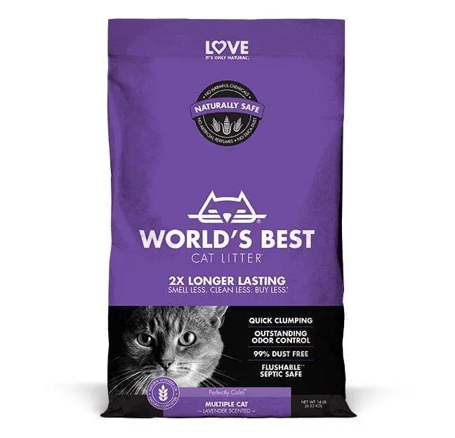 Worlds Best Cat Litter Lavender Scented Multiple Cat Clumping Formula Cat Litter