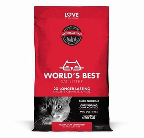 Worlds Best Cat Litter Multiple Cat Clumping Formula Cat Litter unscented cat litter, dust free litter