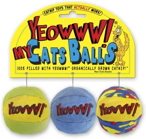 Yeowww! My Cats Balls catnip toys, feather wand toy