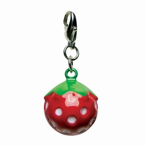 Yummy Strawberry Metal Jingle Bell Dog Collar Charm dog collar charm,pet tag