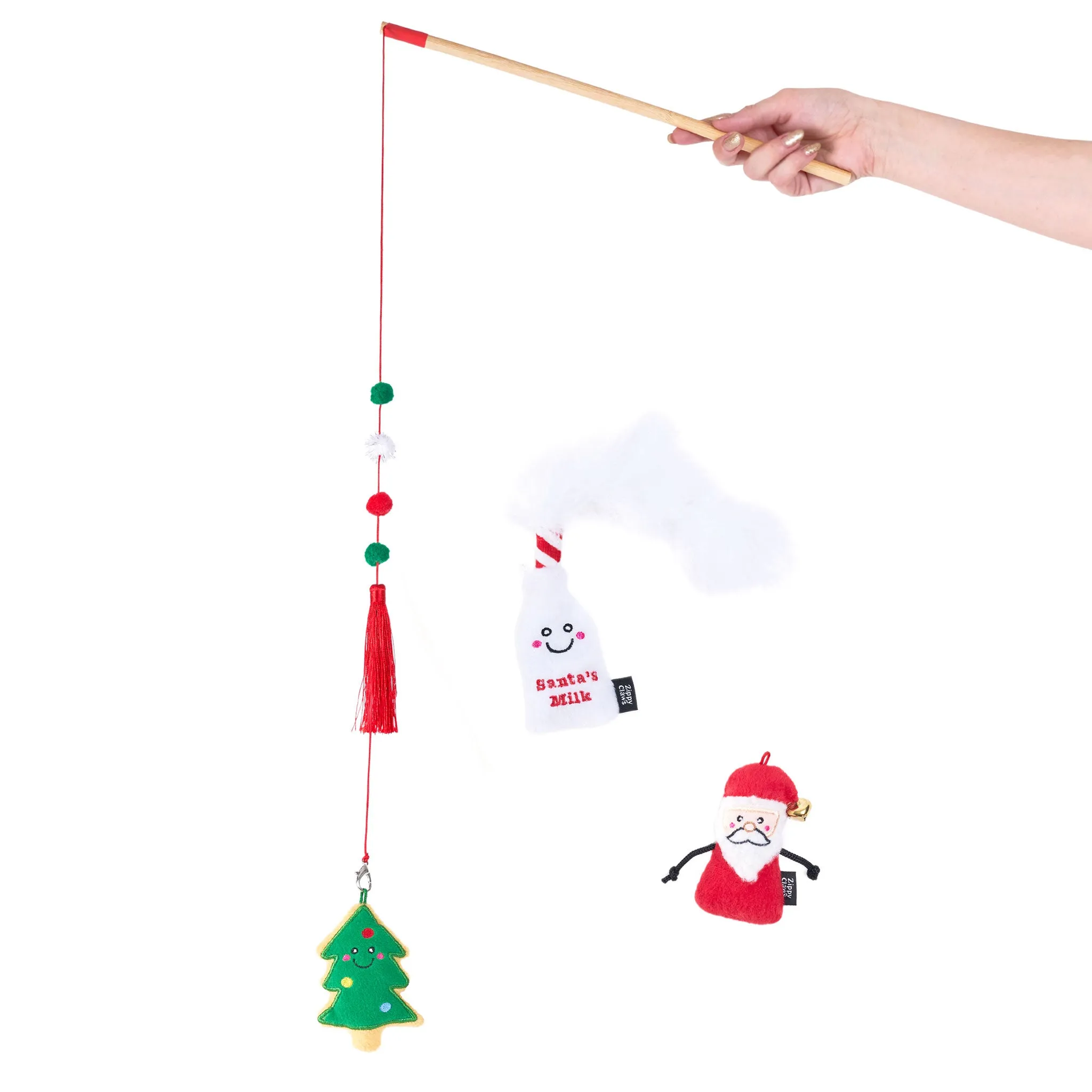 Zippy Claws Holiday Zippy Stick Santa Cookies Dog Toys cat toys, cat supplies