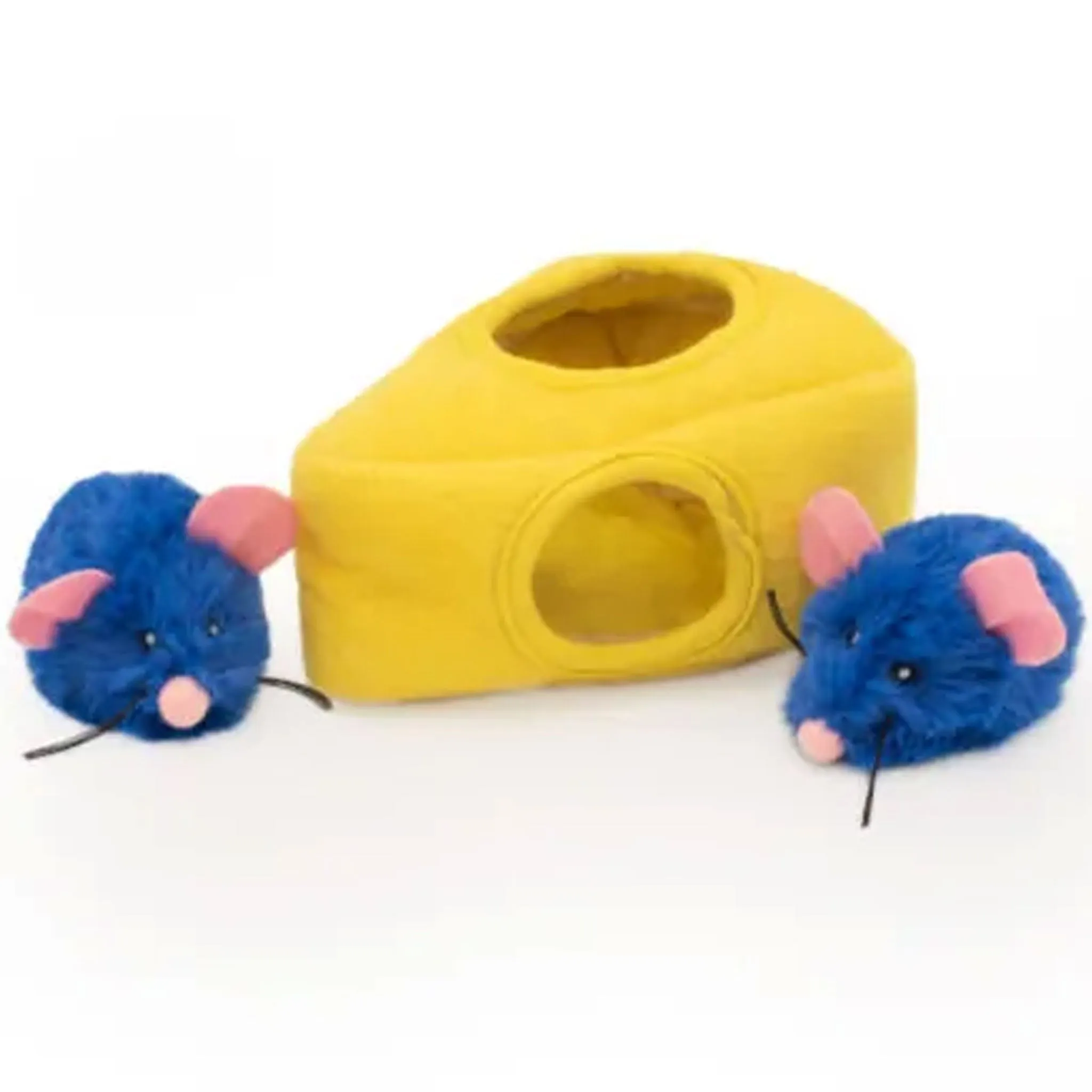 Zippy Paws Cheese Mice Burrow Yellow Cat Toys
