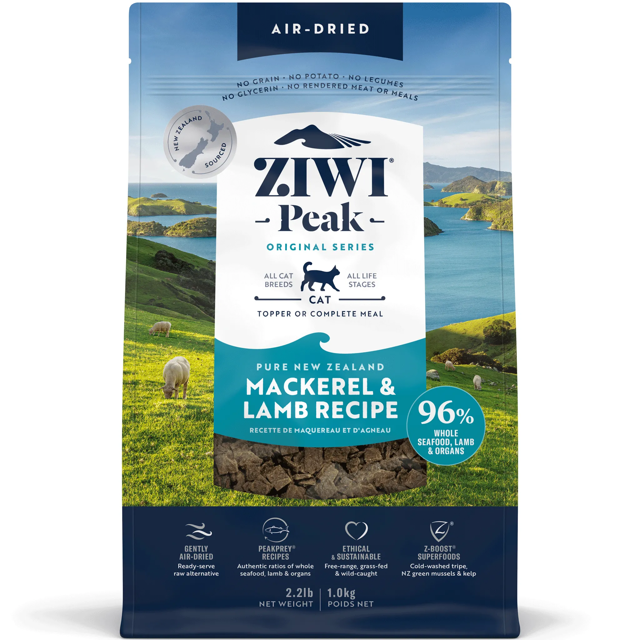 Ziwi Air-Dried Mackerel & Lamb Cat Food organic cat food, holistic cat food
