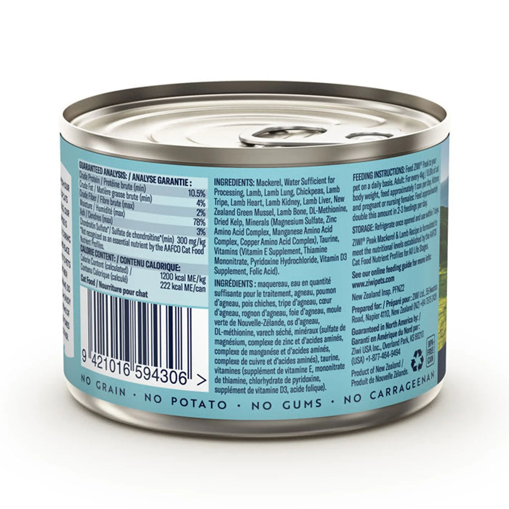 Ziwi Mackerel & Lamb Cat Can