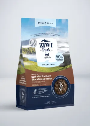 ZIWI Peak Steam & Dried Beef with Southern Blue Whiting Recipe Air-Dried Cat Food air dried cat food, grain free air dried cat food