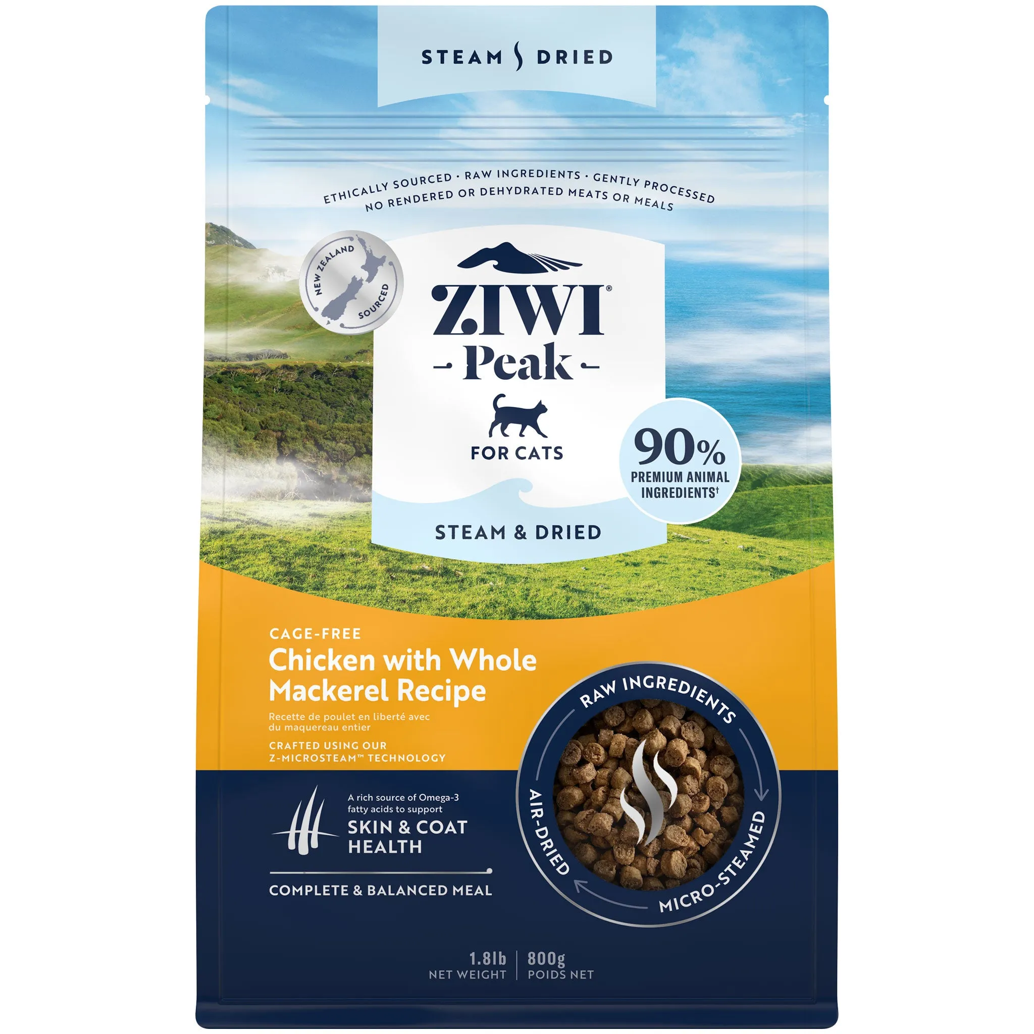 Ziwi Peak Steam & Dried Chicken Cat Food organic cat food, holistic cat food