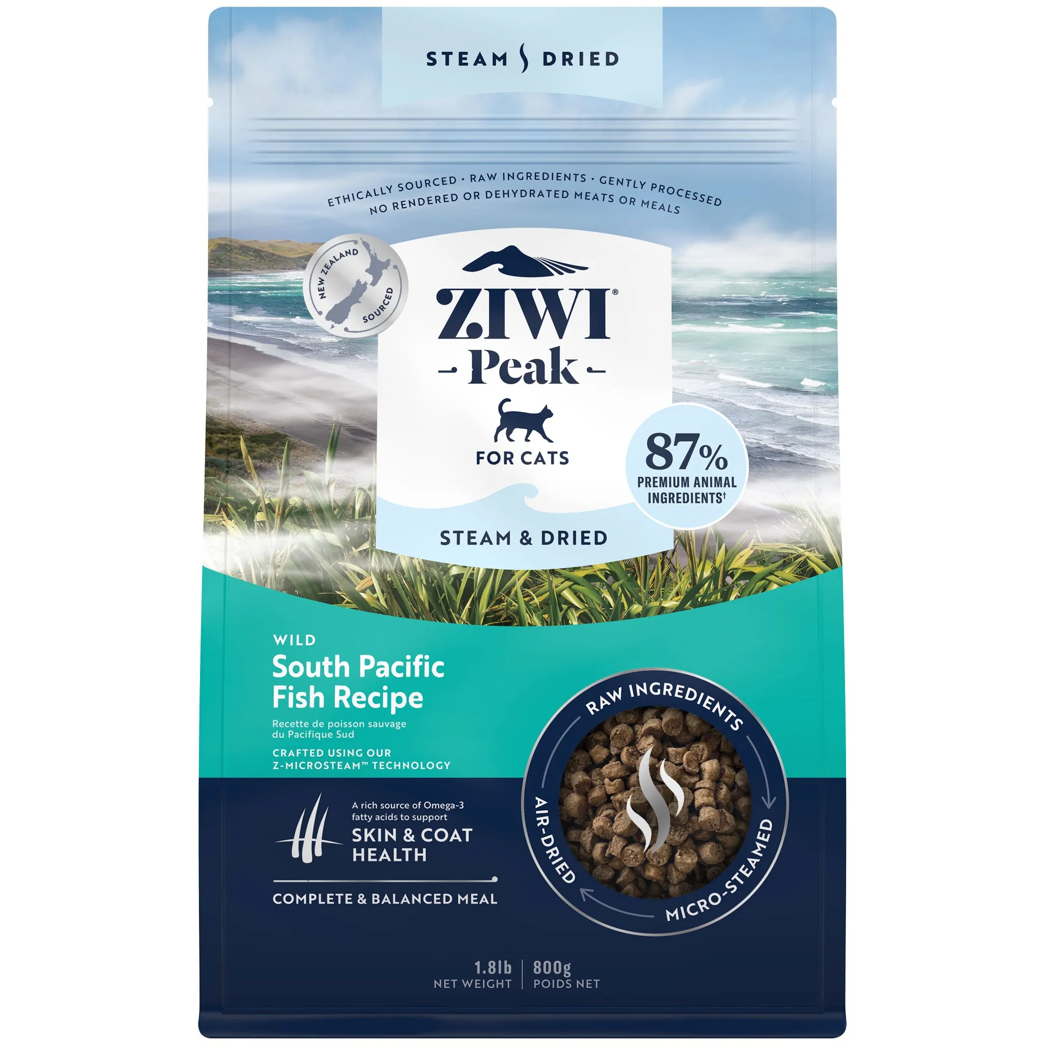 Ziwi Peak Steam & Dried Fish Cat Food organic cat food, holistic cat food