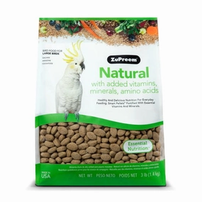Zupreem Natural for Large Macaws, Amazons and Cockatoos 3lb bird cage parrot food bird toys bird perch bird treats