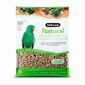 ZuPreem Natural for Parrots and Conures 3lb bird cage parrot food bird toys bird perch bird treats