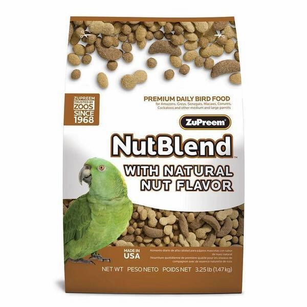 ZuPreem Nutblend for Medium Large Birds - Parrots & Conures 3.25lb bird cage parrot food bird toys bird perch bird treats