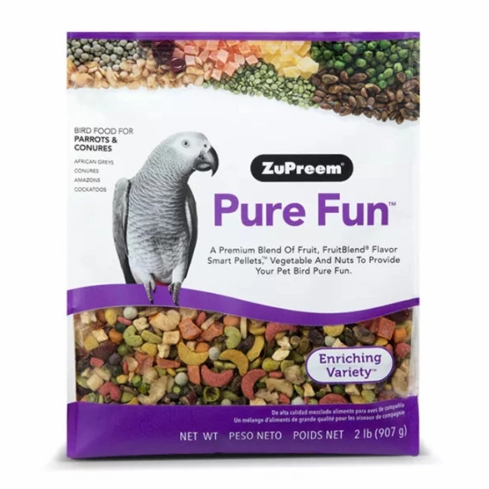 Zupreem Pure Fun for Parrots & Conures 2lb bird cage parrot food bird toys bird perch bird treats